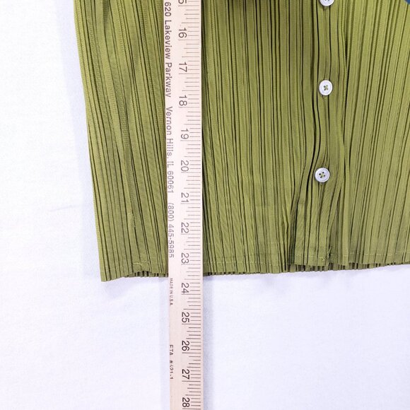 Jason Wu Collection Women's Extended Shoulder Button Up Blouse Green Size L - Picture 6 of 14